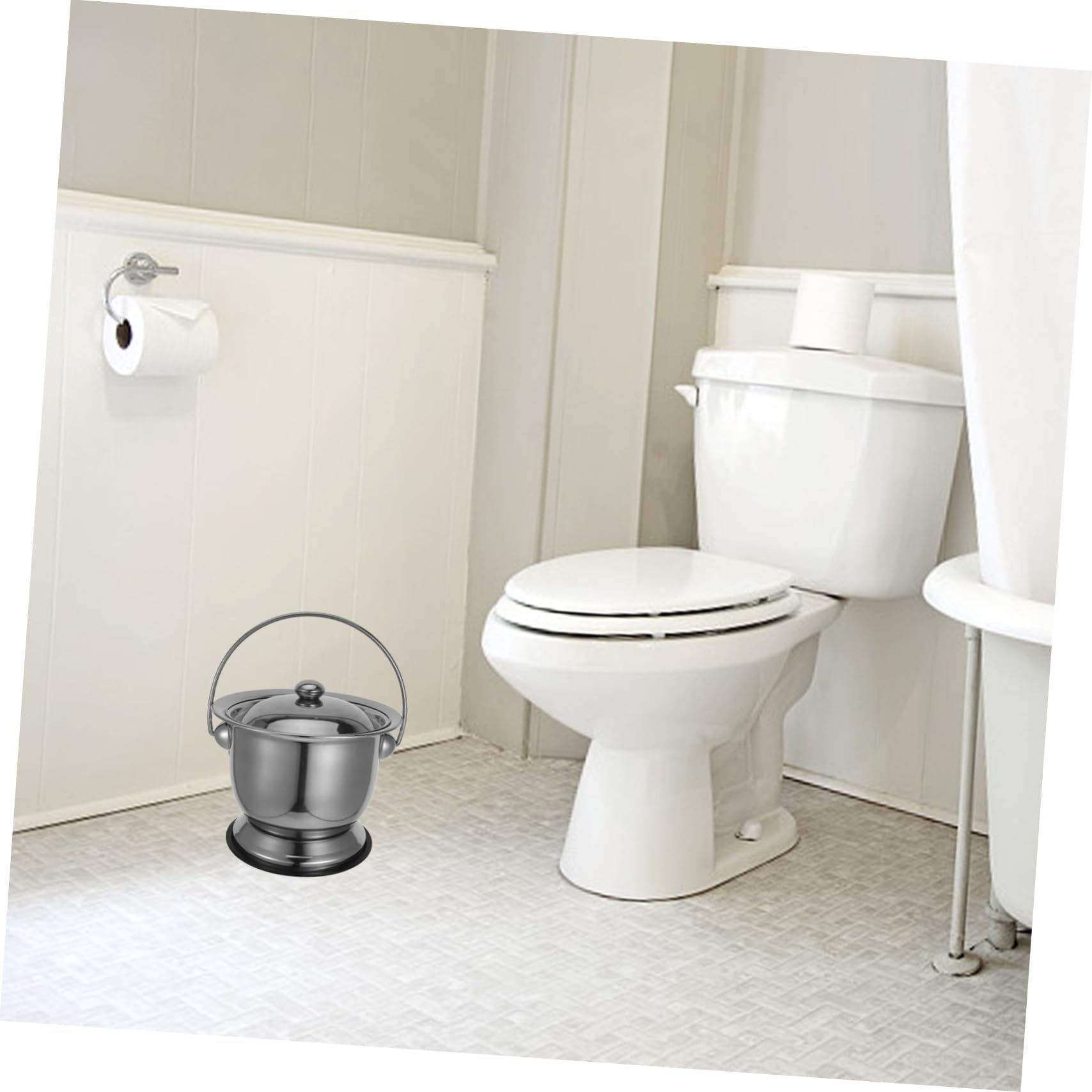 FOMIYES Badezimmer-mülleimerdeckel Toiletteneimerdeckel Edelstahl Töpfchen Windeleimer Urinal Für Erwachsene Home Nachttopf Tragbar Für Camping