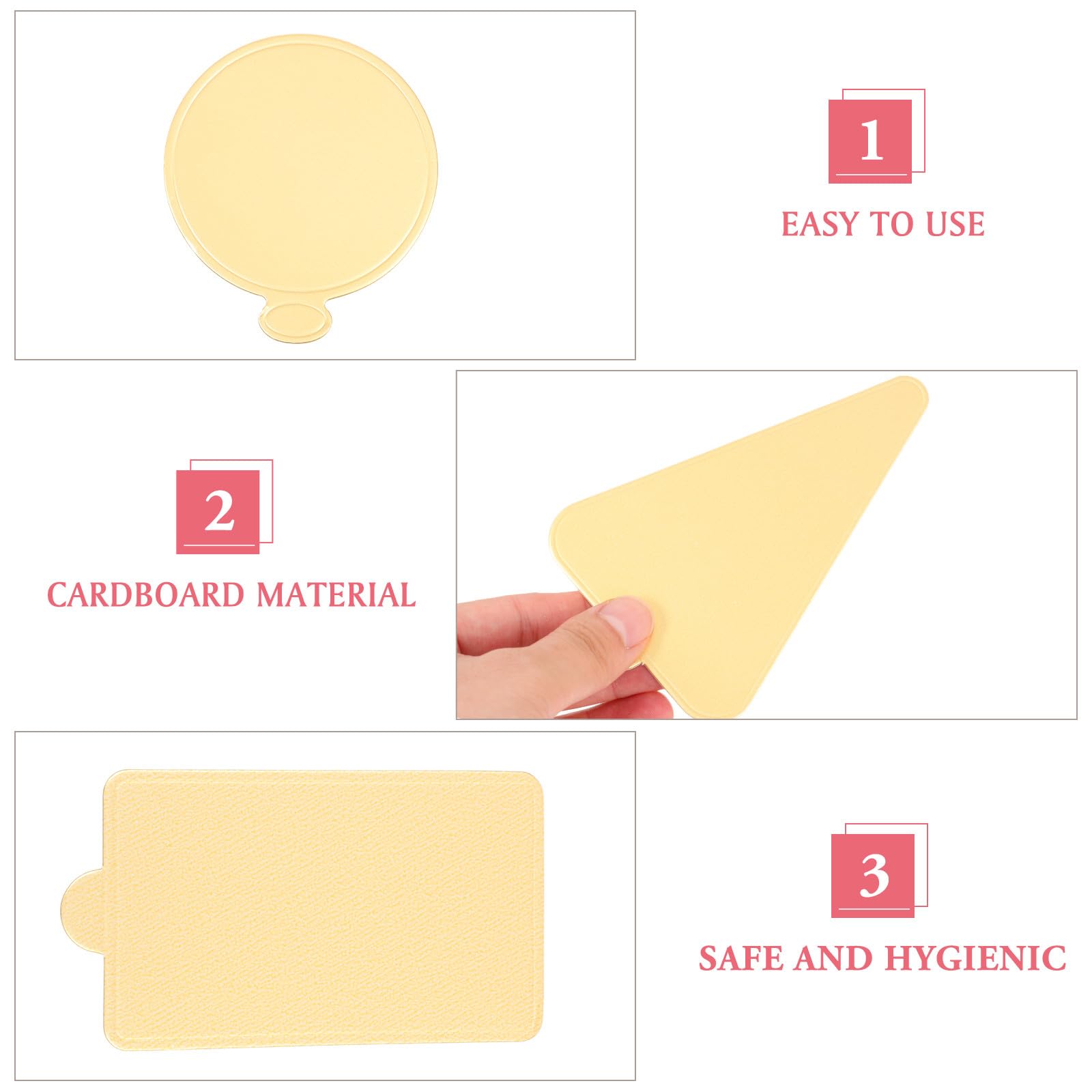 300 Kleiner Tortenbodenplatten aus Lebensmittelechtem Material Goldene Runde Dreieckige Rechteckige Kuchenböden für Dessertpräsentation bei Hochzeiten und Partys