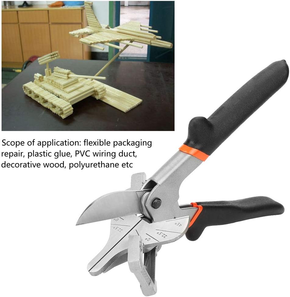 Oumefar Multi Angle Shear Miter Gasket Shear Trim Cutter 0°-135°Adjustable 72 Tooth Ratchet Hand Replaceable Blade