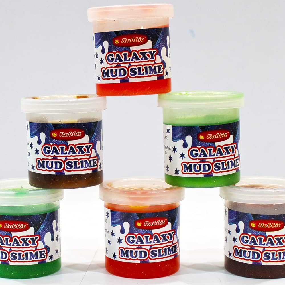 Rabbit's Galaxy Mud Slime Pack of 6|Play Slime|Play Slime Set|Fun with Slime|Play Slime for Kids|Slime Kit for Kids Boys Girls|Slime Pack of 6|Slime Party Set|Fun Slime for Kids|Recommended Age 3+|