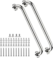 Vista 13 de Paquete de 2 barras de regadera de 16 pulgadas - Diámetro de 1.25", mango de barra de regadera de acero inoxidable blanco ZUEXT para baño, barra