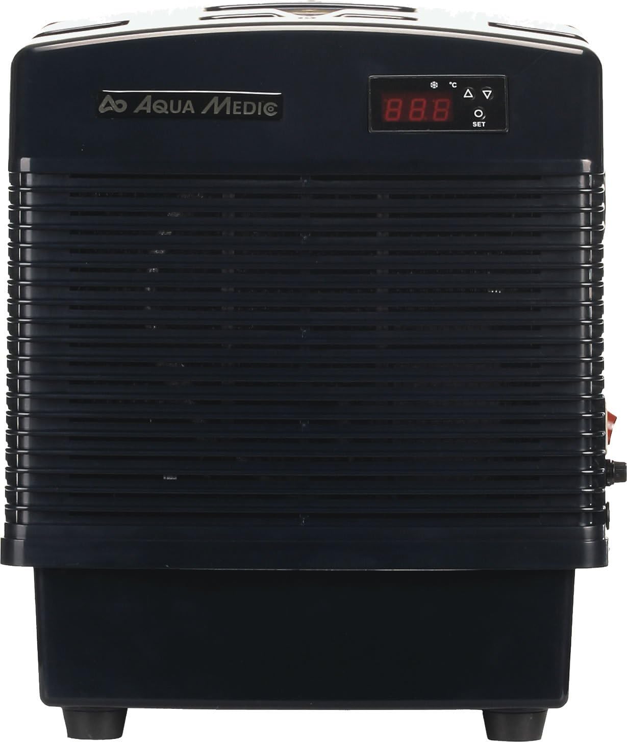 Front view of the Aqua Medic Titan 1500 Chiller with digital display and air intake grille.