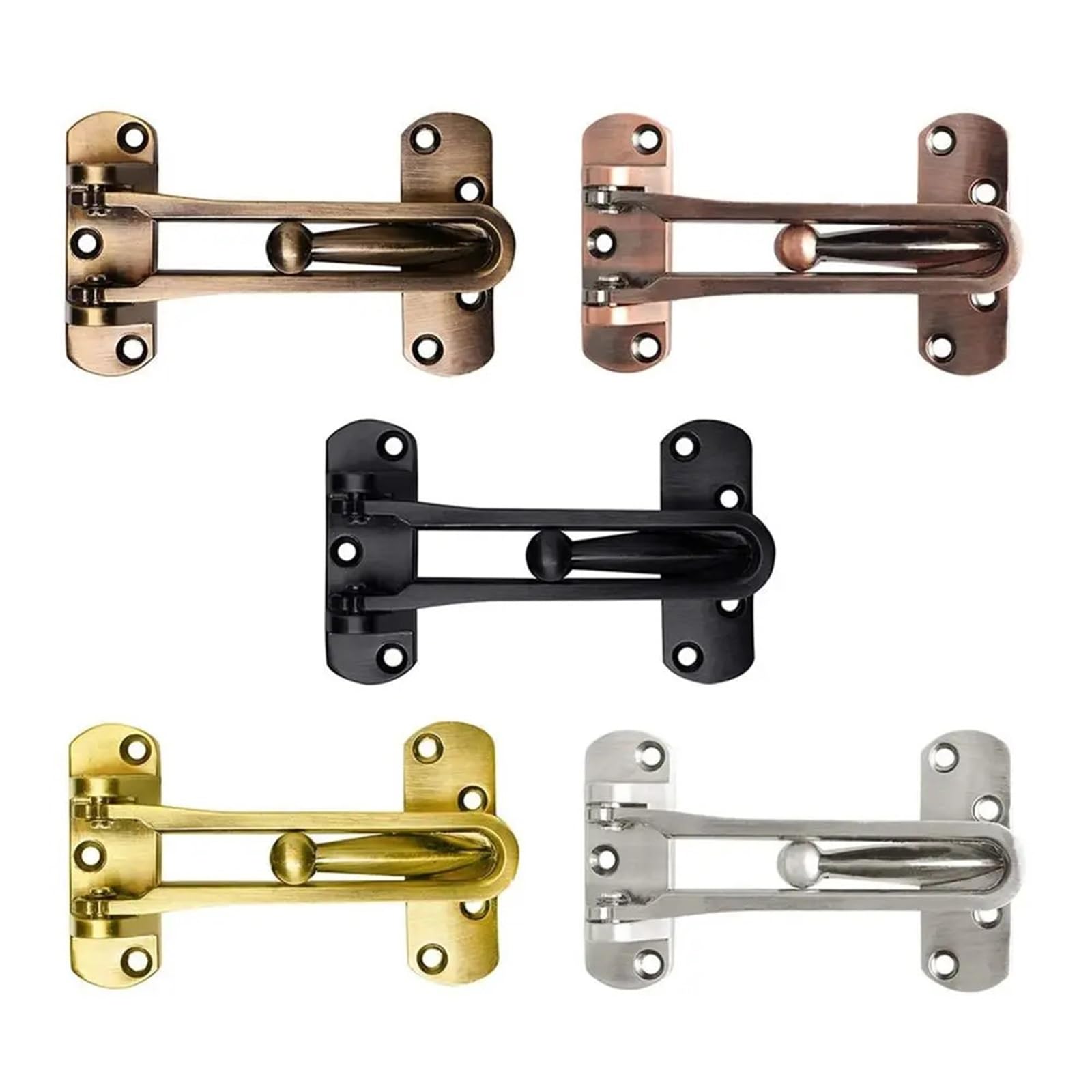 Swing Bar Door Lock 5pcs Door Lock Latch Zinc Alloy Reinforcement Anti-Theft Buckle(Color1)
