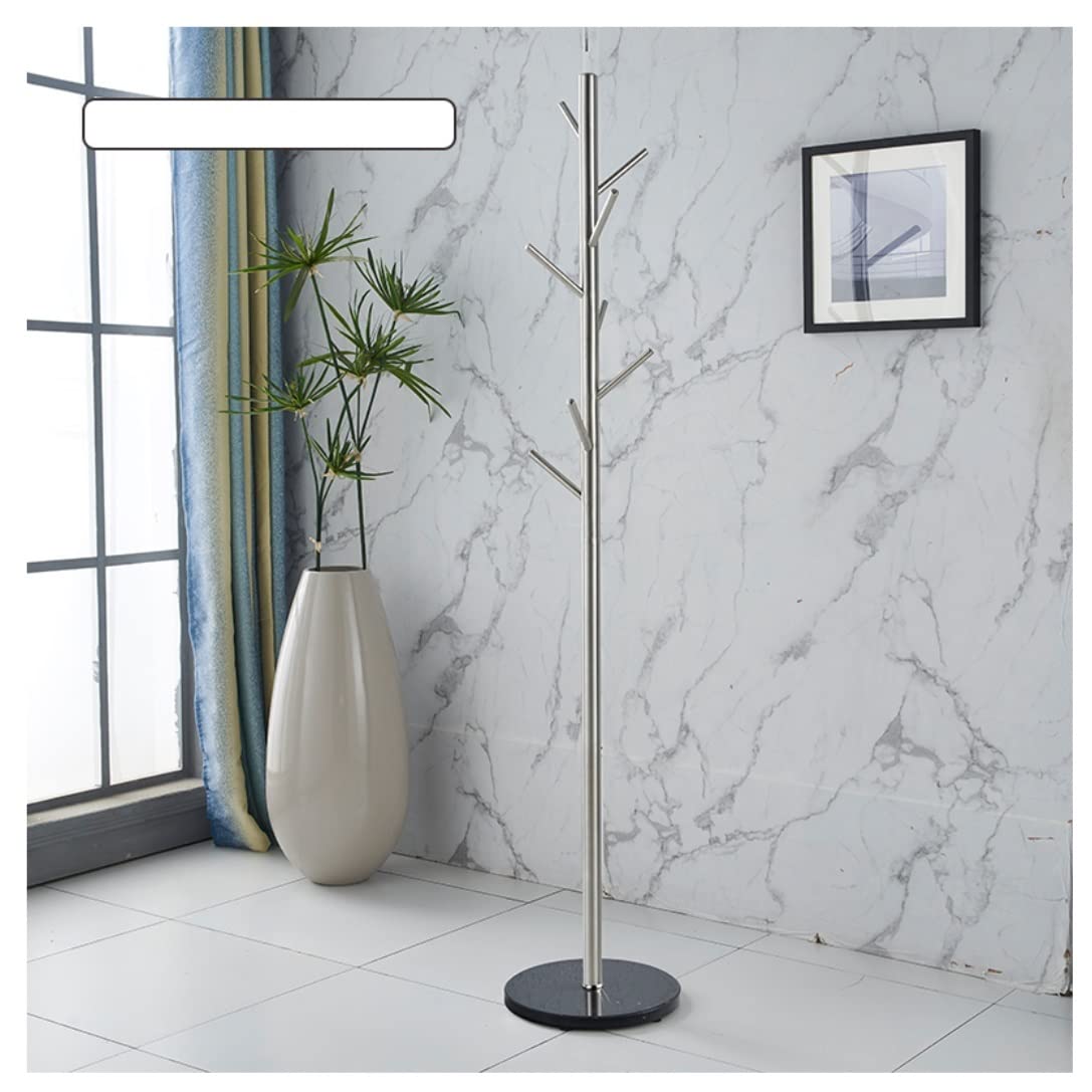 IWENZHKPA Coat Rack Household Bedroom Floor Coat Rack Simple Nordic Single Rod Hanger Marble Metal Clothes Freestanding(C)