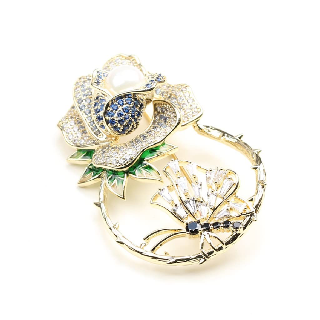 Brosche Kranzbrosche Elegante Funkelnde Blumen Schmetterlingskranzbrosche Damenaccessoires