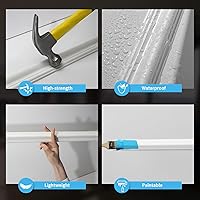 Vista 5 de Art3d Juego de 6 piezas de molduras de pared precortadas, paneles de wainscoting listos para armar para decoración de paredes interiores, sala