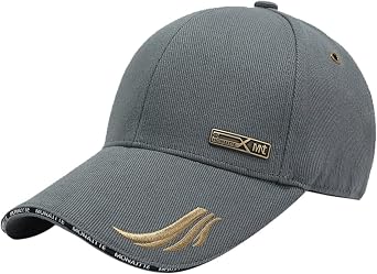 Baseball Cap, Black Cotton, Embroidered Gold Logo, Adjustable Baseball Cap Unisex