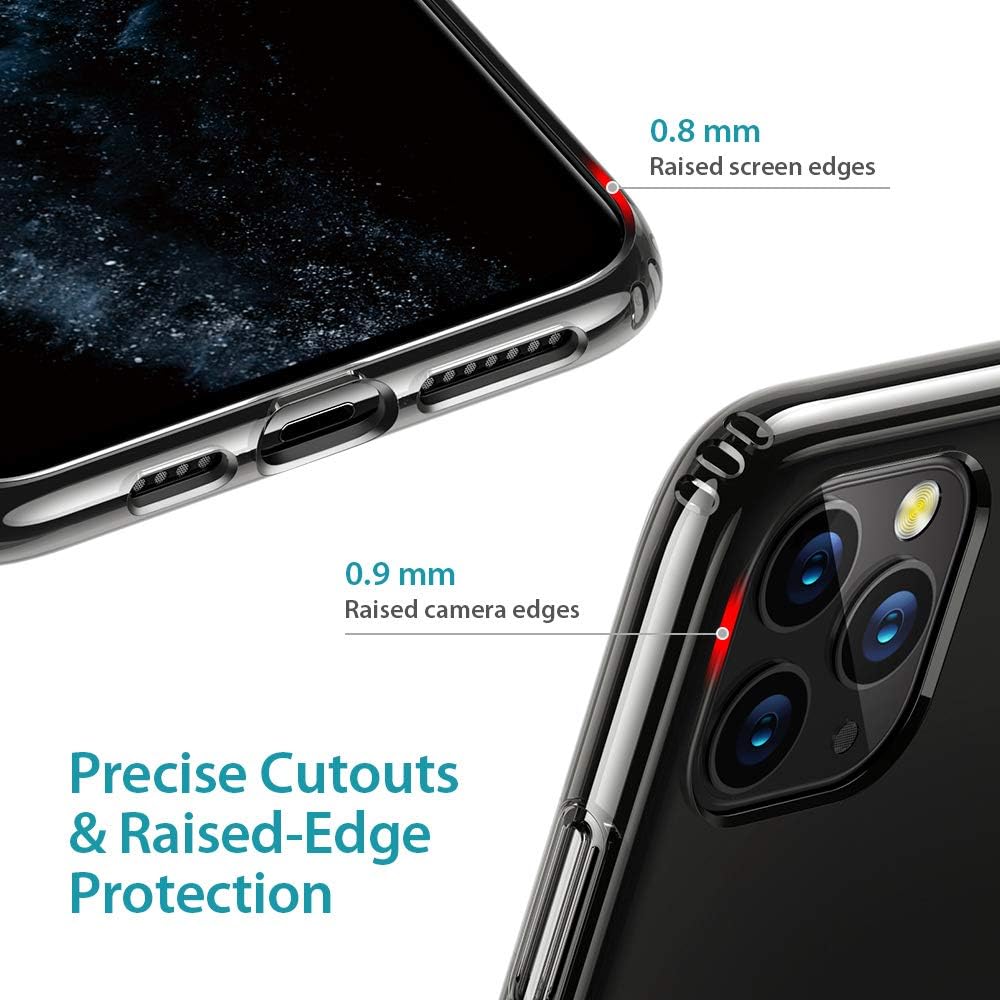 ESR Metal Kickstand Case for iPhone 5.8", [Vertical and Horizontal Stand] [Reinforced Drop Protection] Flexible TPU Soft Back for iPhone 5.8" (2019), Transparent Black