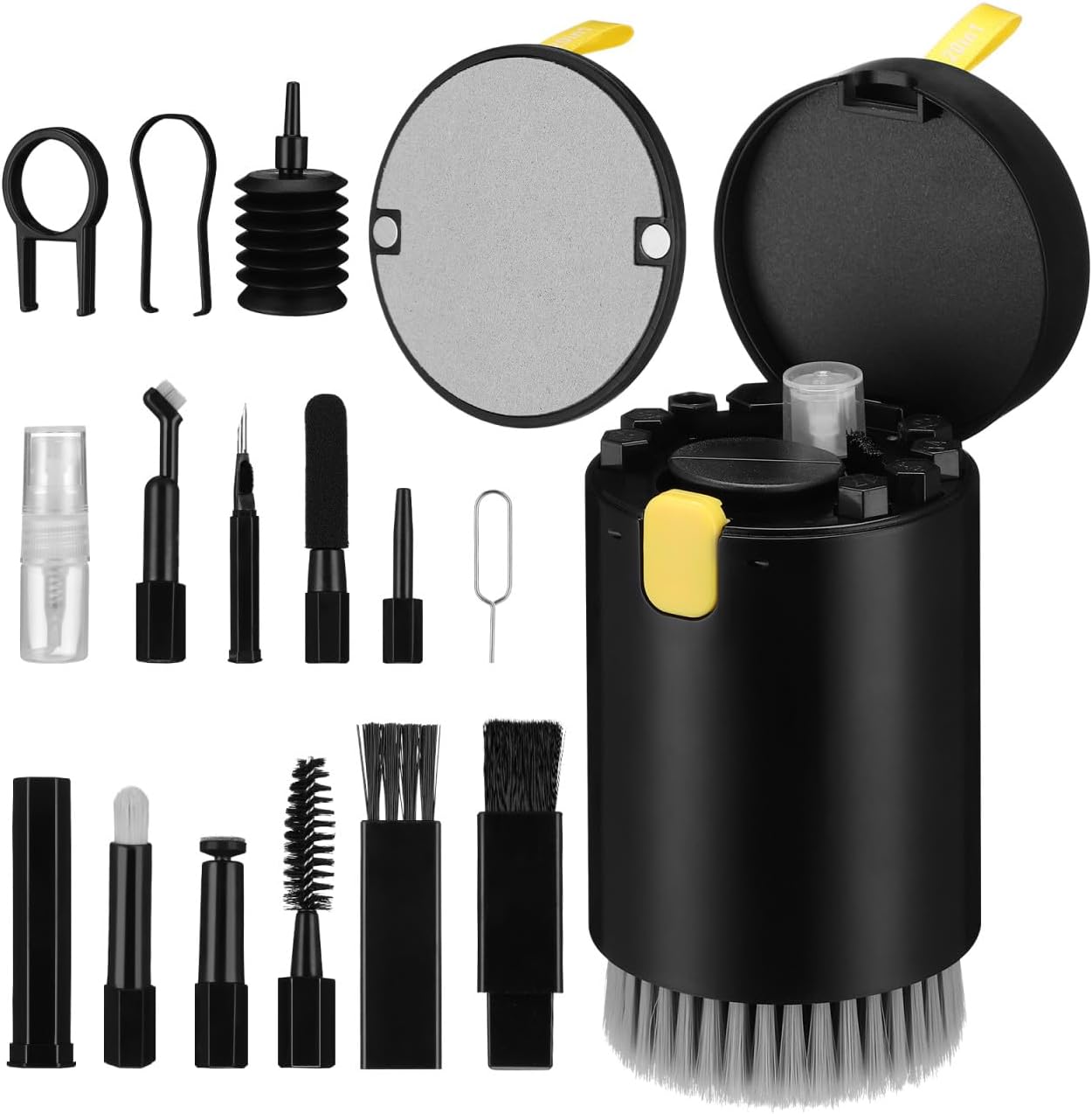 VILLCASE 20-in-1 Electronic Device Cleaning Kit Black, Includes Keyboard Cleaner, Earphone Brush, Camera Lens Cleaning Brush for Laptop, Phone, and Computer Maintenance