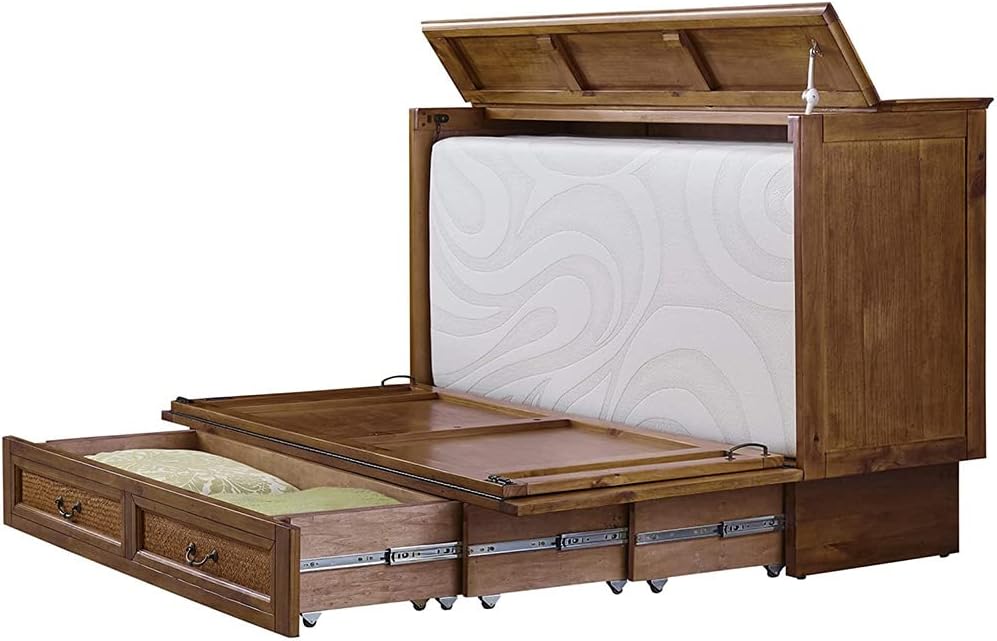 Kingston Murphy Cabinet Pull Out Bed, Queen Brown