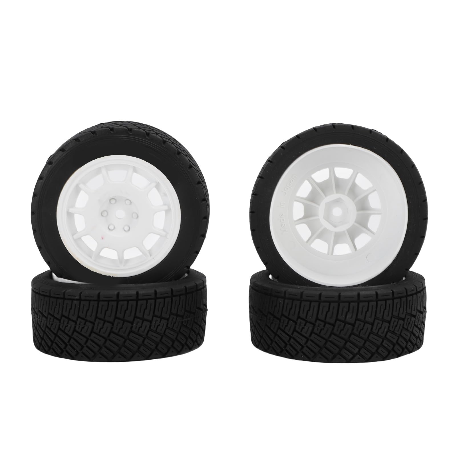 Buachois Pneumatici per Auto RC, 4 Pezzi Gomma Sostituzione per Modellini 12mm Antiscivolo Design Testurizzato, Ruote per Veicoli Radiocomandati Giocattolo