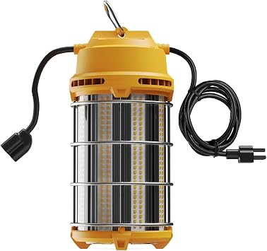 LED Temporary Work Light 150W 5000K 19,500lm Outdoor Construction Lights Job Site Lighting 10ft Cord Dust Waterproof Hanging Lighting