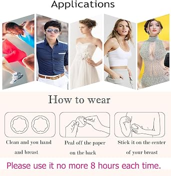 Self Adhensive Nipple Covers Disposable Lingerie Breast Pasties Petals, 10pairs91, free size