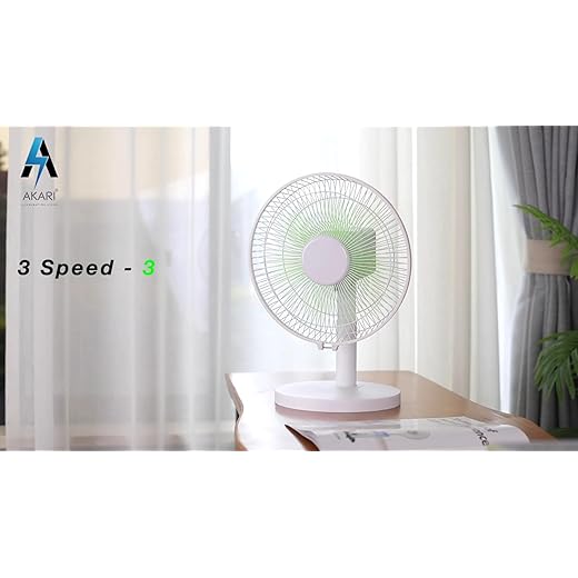 Akari Ak- 8110 Table Fan, CEILING Fan, 2 in 1 with AC/DC Multifucnctional Facility fan and Emergency LED Light, Oscilating Fan, Powerful Table fan,(Any Color will be sent)