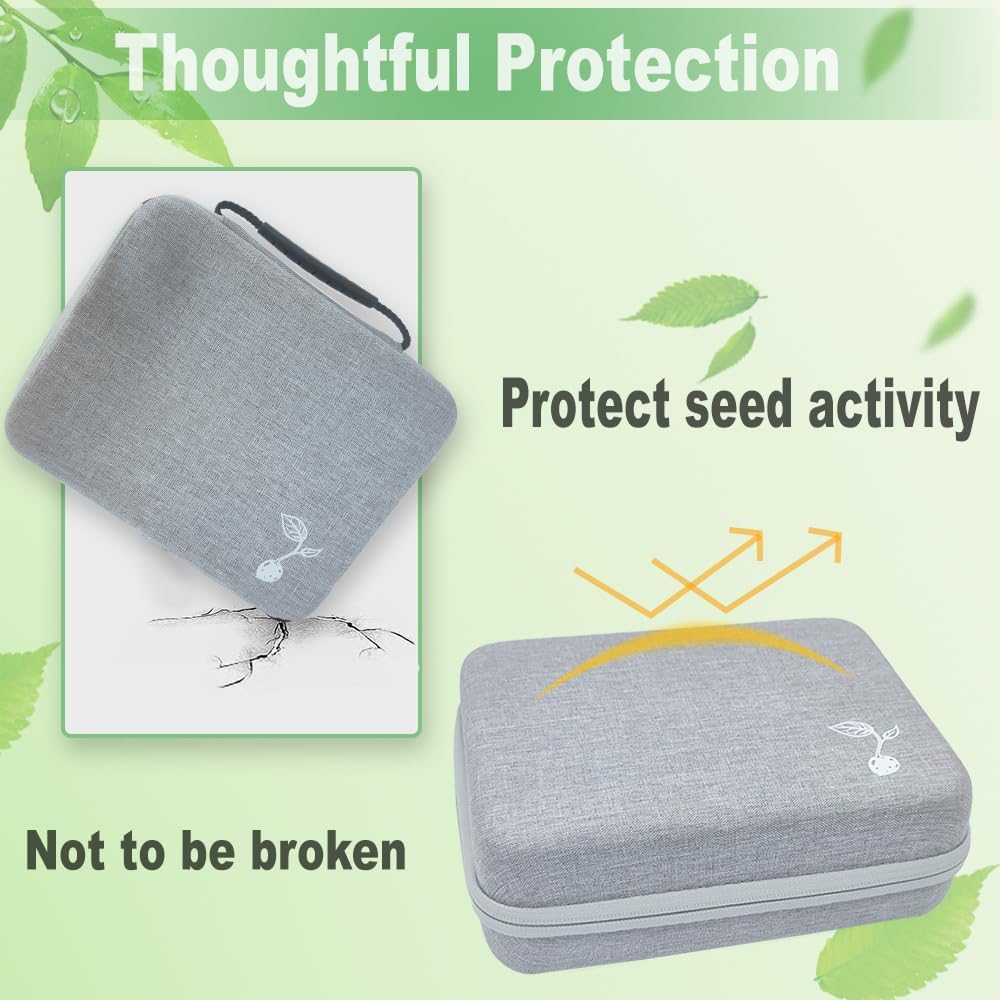 40 Slot Seed Organizer Storage Box with 10PCS Seed Envelopes, Sturdy Glass Storage Containers, Label Stickers, Funnel for Flower, Vegetable Plants Garden