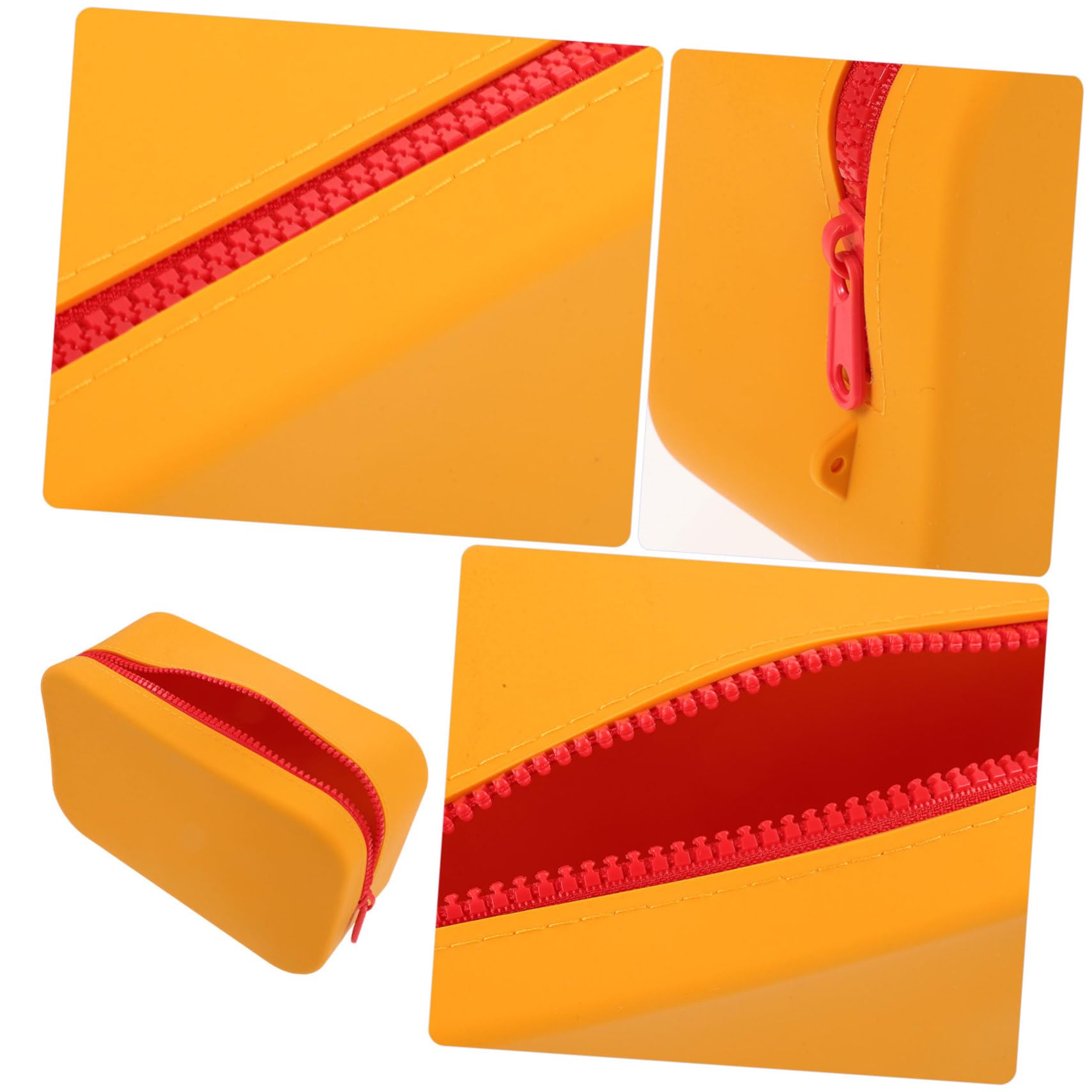 Neceser Naranja Grande Portátil de Maquillaje de Silicona
