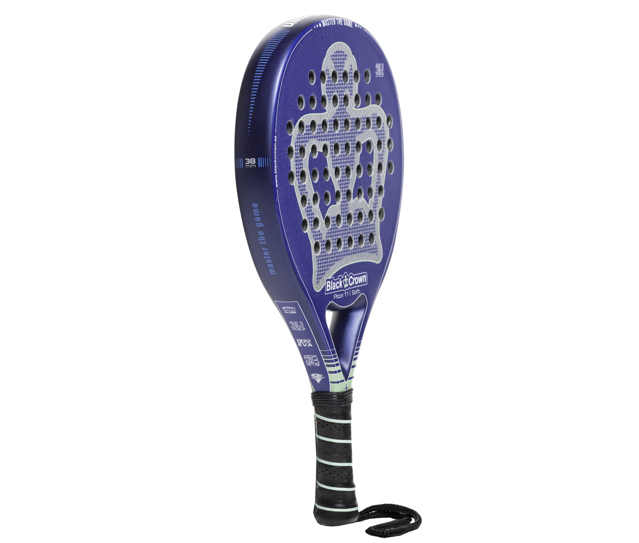 Black Crown - Pala de Padel Piton 11 Soft- Forma Redonda - Equilibrio Entre Control y Potencia - Peso 355 gr - Marco 38 mm 80% Fibra de Carbono - Resistente - Golpes agresivos