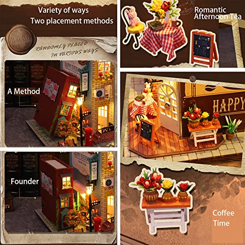 DIY Puppenhaus Miniatur-Holzmöbel-Set, Puppenhaus-Set mit staubdichter Abdeckung und Spieluhr, handgefertigtes Mini… – Bild 4