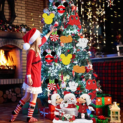 Hpscdyo 24Pcs Mouse Christmas Tree Ornaments, Family Personalized Customized Hanging Embellishments, Double-Sided Printed Holiday Festive Cute Xmas Tree Decorations #TOP3