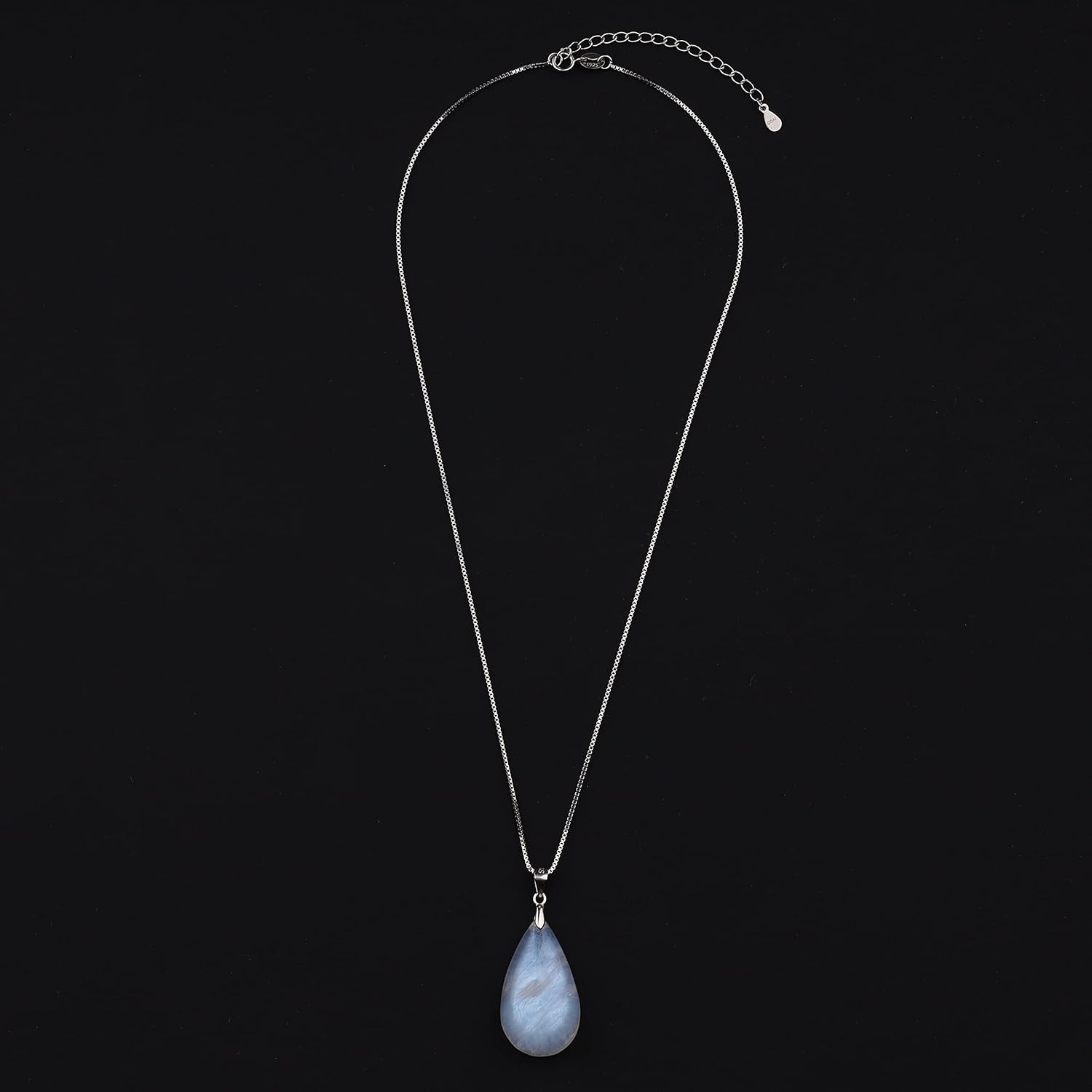 COAI 925 Sterling Silver Teardrop Gemstone Necklace for Women, Moonstone/Labradorite/Aquamarine/Apatite Crystal - Image 4