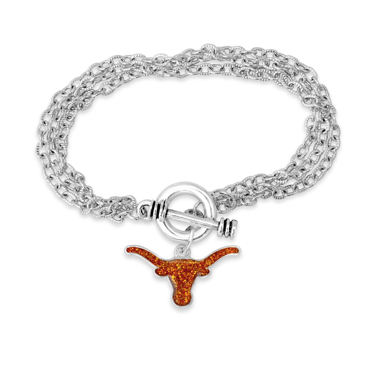 Texas Longhorns Game Day Glitter Toggle Bracelet Jewelry Gift Licensed UT