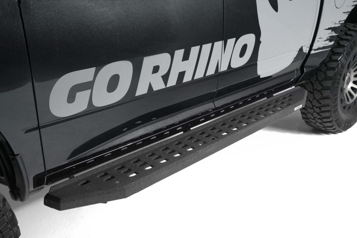 Go Rhino RB20 Running Boards & Brackets | Galvanized Steel, Protective Bedliner Coating | 69404887T | Fits 2019 - 2025 Chevrolet Silverado & GMC Sierra Crew Cab (See description)
