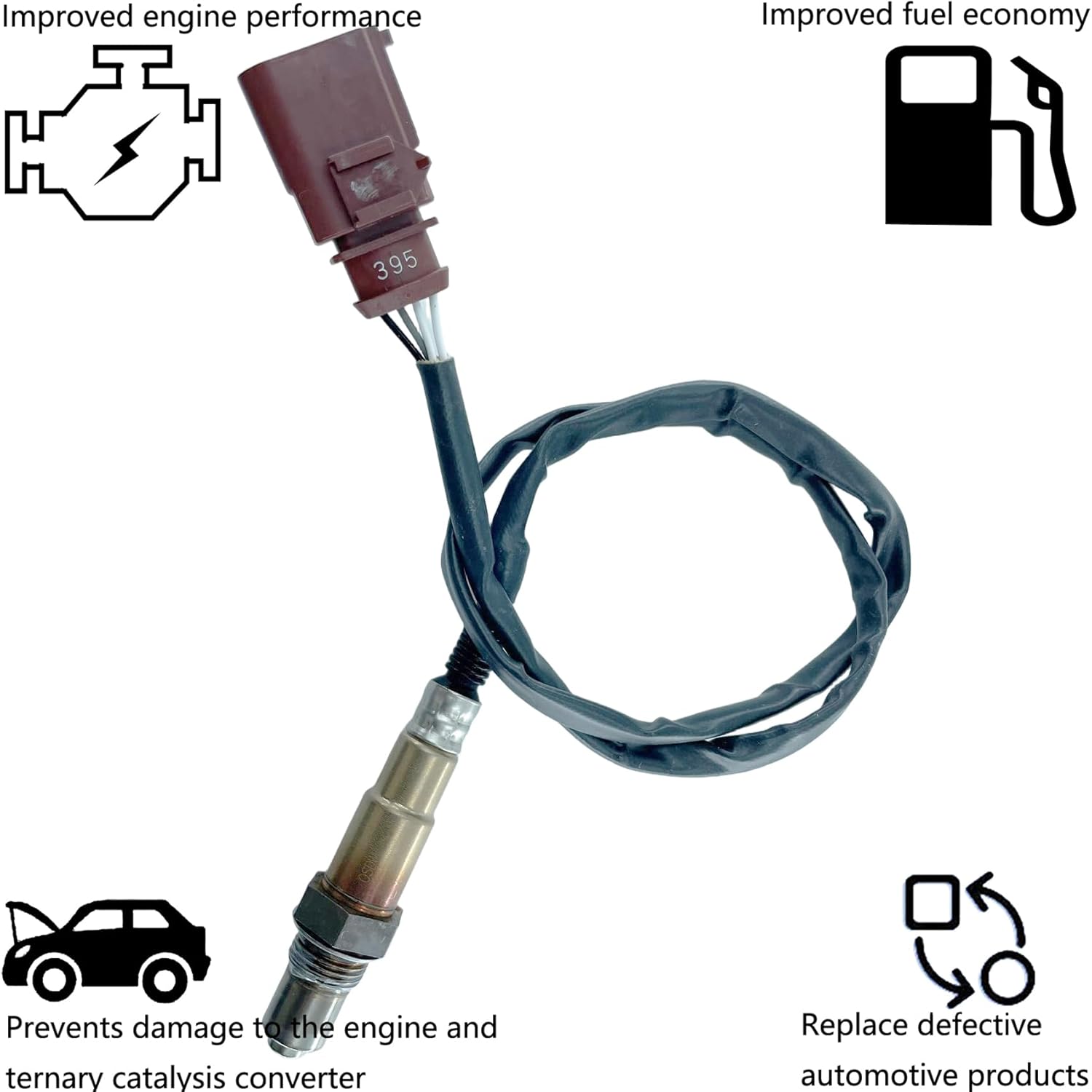 234-4829 Downstream Oxygen Sensor Replacement for Audi A4 A3 R8,for Volkswagen Beetle Touareg Golf Jetta Eos Rabbit Post O2 Sensor