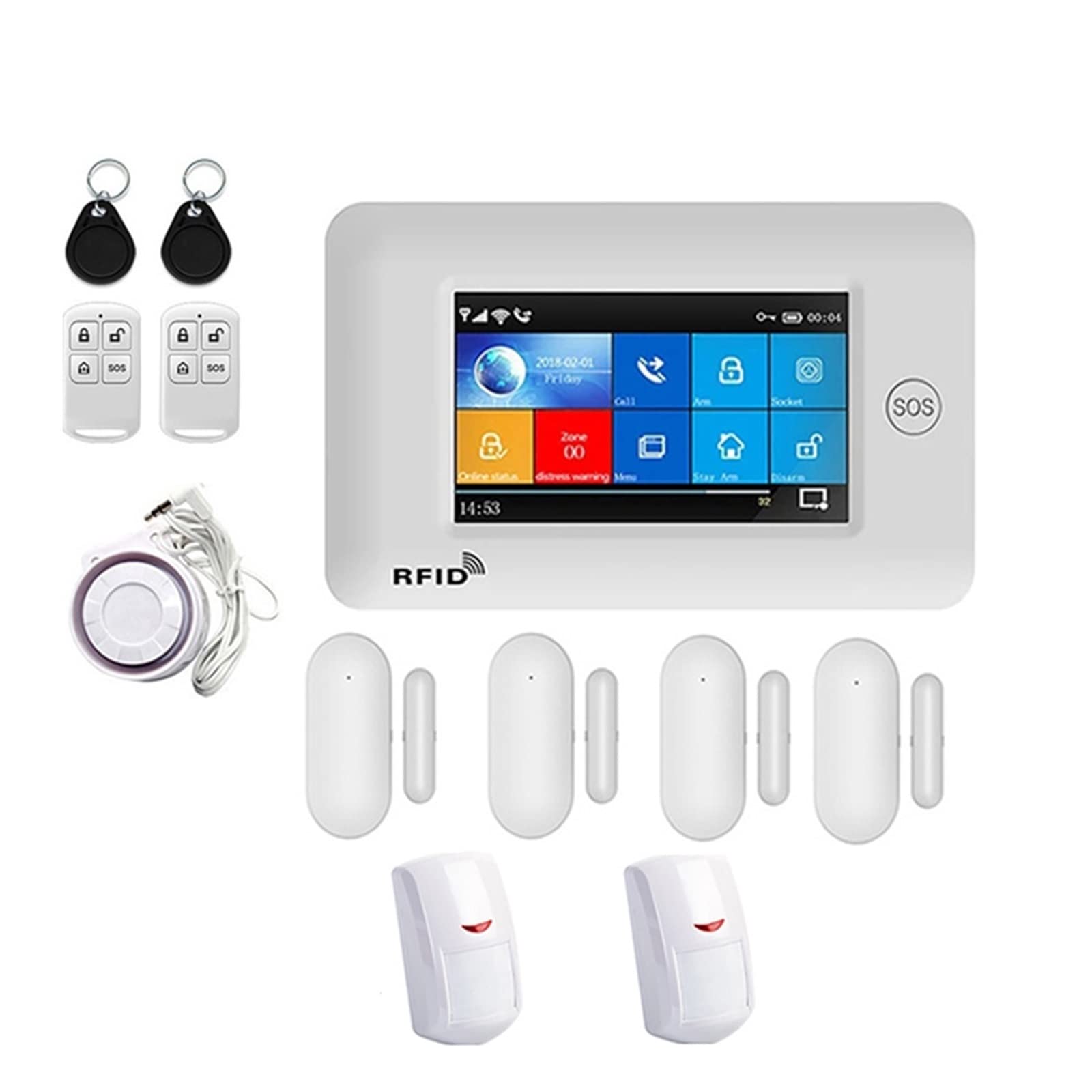 Sistema de alarma Tuya 4G con pantalla táctil y sensores antirrobo para seguridad del hogar