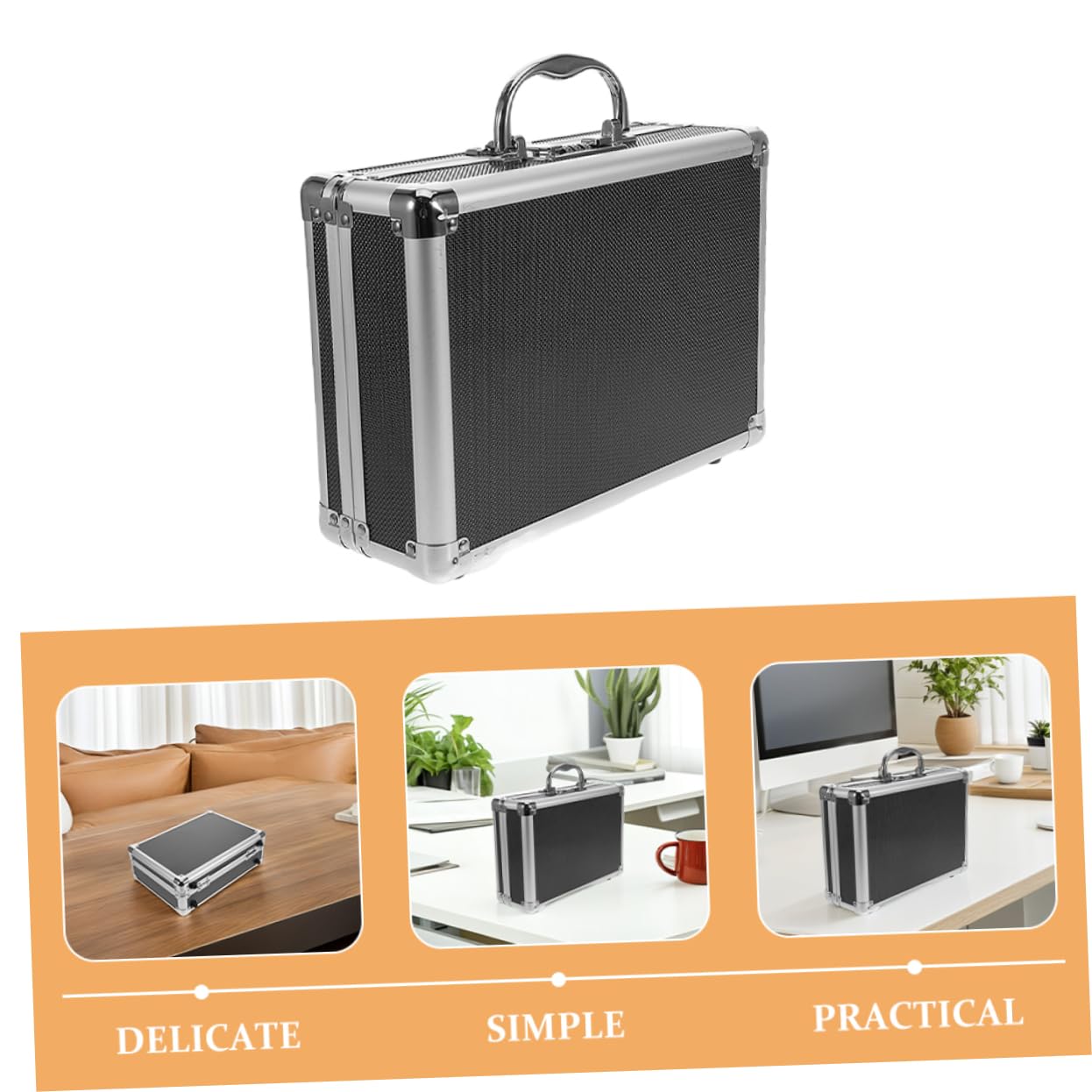 Tool Box Multifunzione in Lega di Alluminio Nera, Portatile