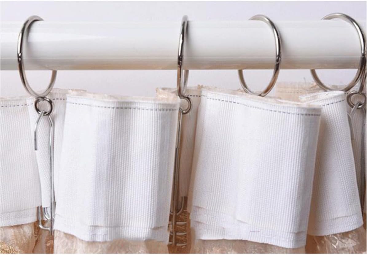 20pcs Open Curtain Rings with Hook, Iron Big and Small Ring