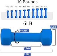 Vista 2 de Portzon Mancuernas con Pesos 10 Opciones de Colores Compatibles con Juego de 2 Mancuernas de Neopreno, 1-15 Libras, Antideslizantes, No se Ruedan