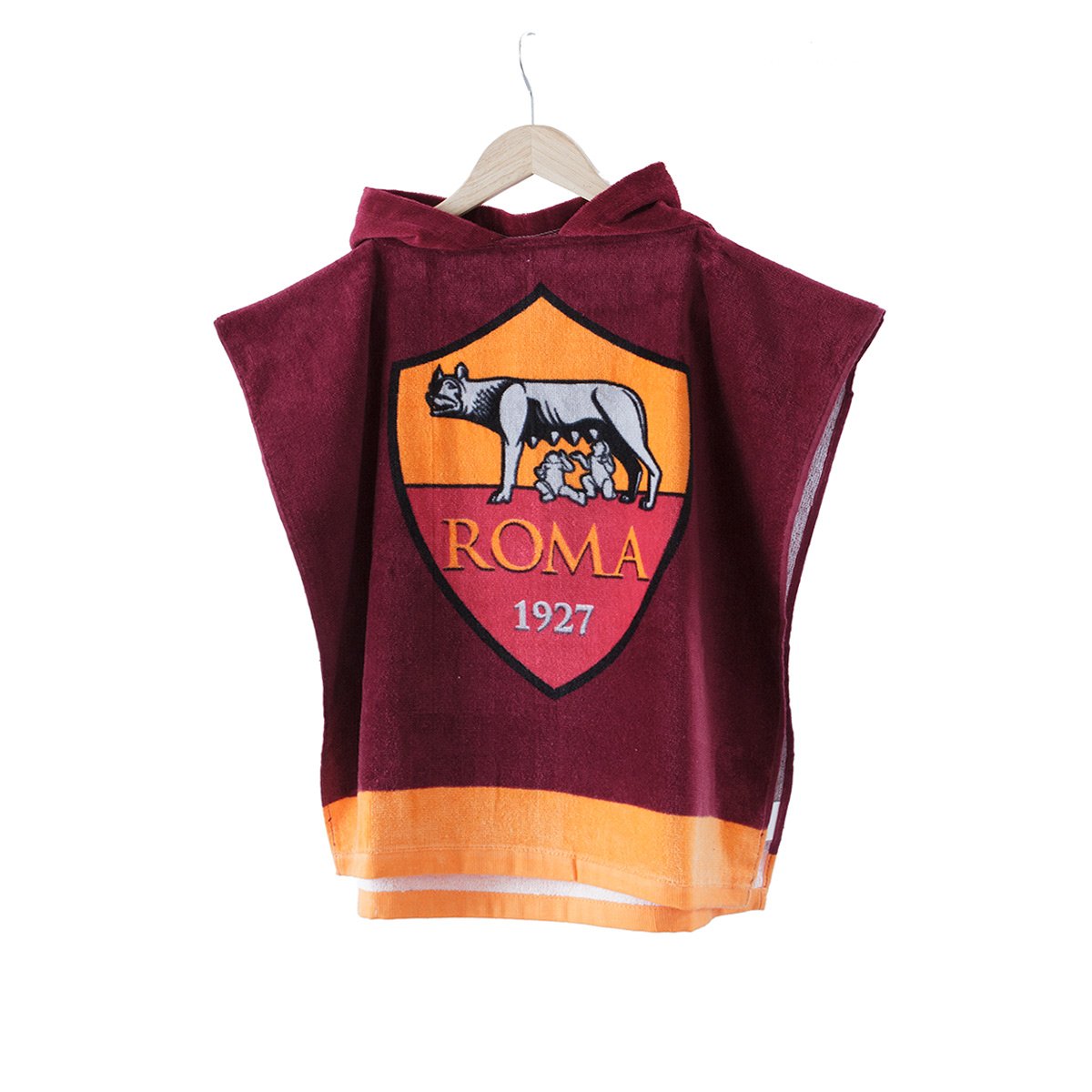 hermet Roma 8916 020 2140 Poncho in Spugna, 100% Cotone, Giallo/Rosso, 50 x 50 x 1 cm