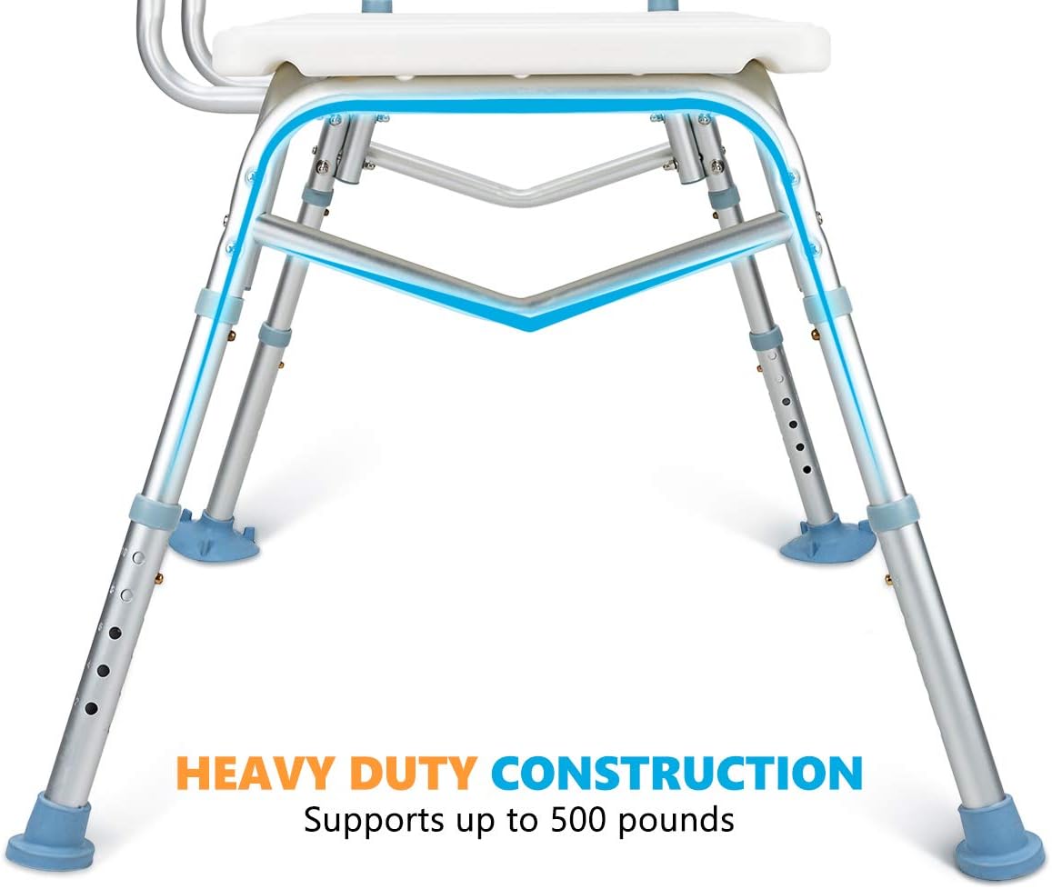 OasisSpace Stand Alone Raised Toilet Seat 300lbs & Adjustable Handicap Shower Chair with Reversible Backrest : Health & Household