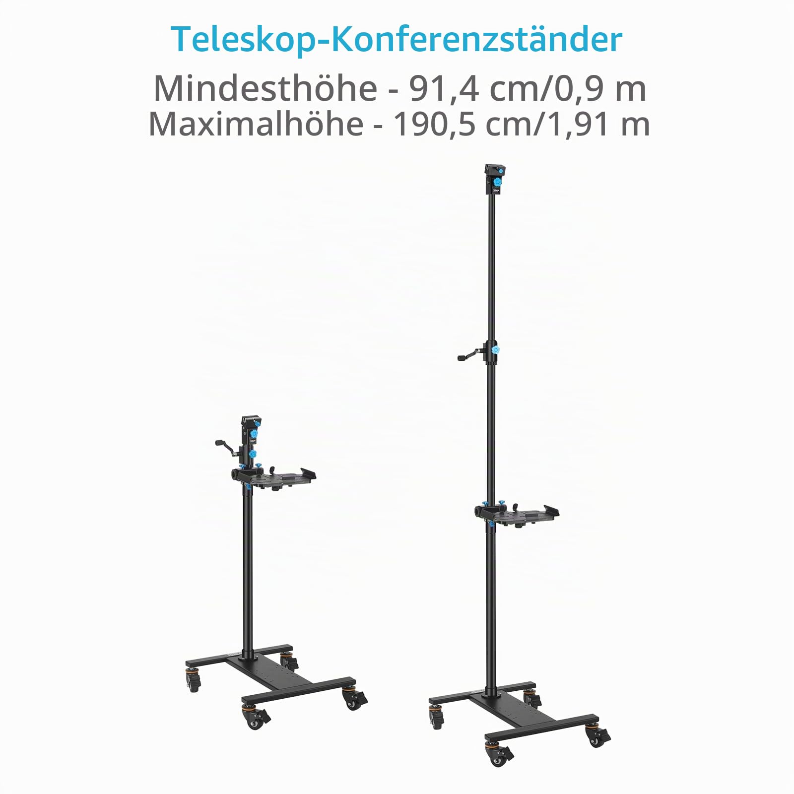 PROAIM Professioneller Rede-Teleprompter mit Teleskopischem Konferenzständer und 60/40 Beam-Splitter-Glas. Lesereichweite von 20 Fuß. Unterstützt Laptops und Monitore bis 17” (TP-SPH-01) | Mit Teleskopständer, 60/40-Strahlenteiler-Glas und Unterstützung f