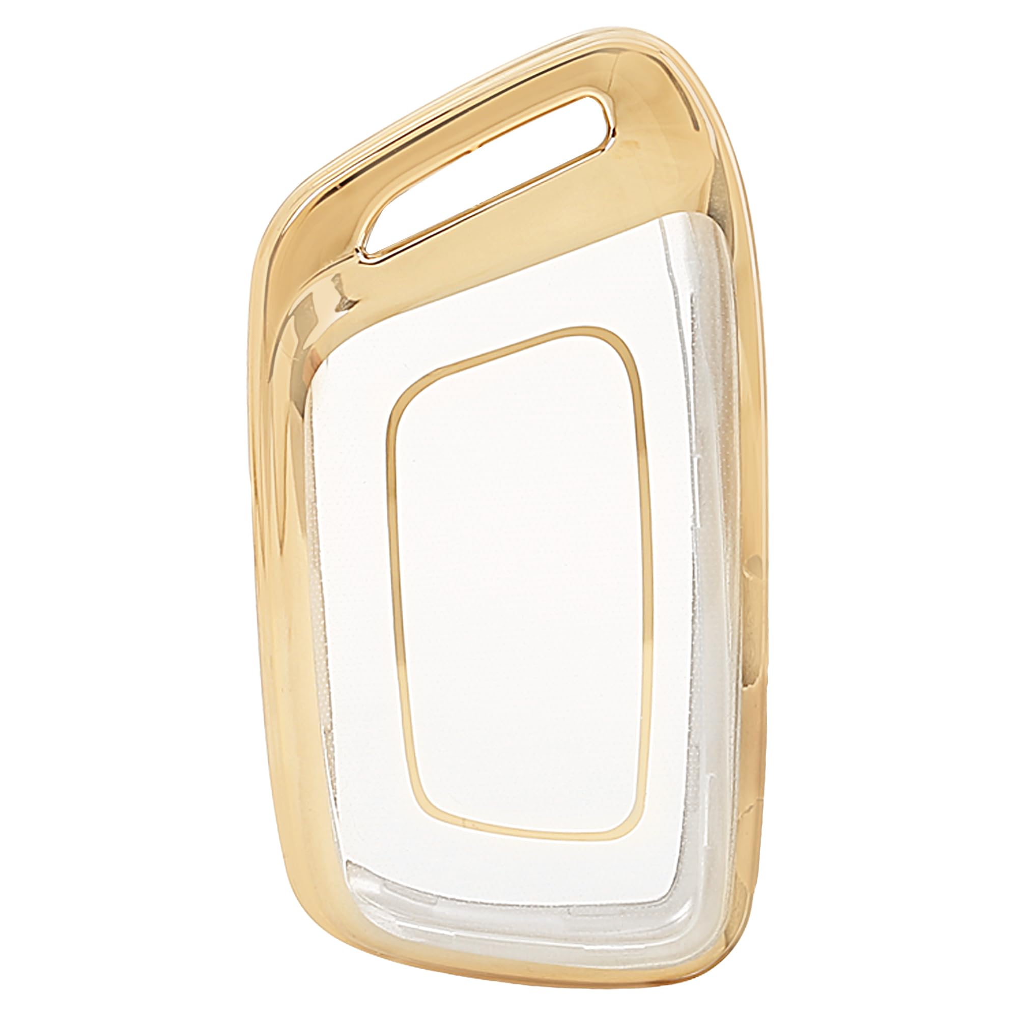 JVCV® Soft TPU Transparent Cover Compatible with MG Hector, Hector Plus, Windsor EV Smart Key – Durable Stylish Protector Case for Car Remote (Transparent Gold)