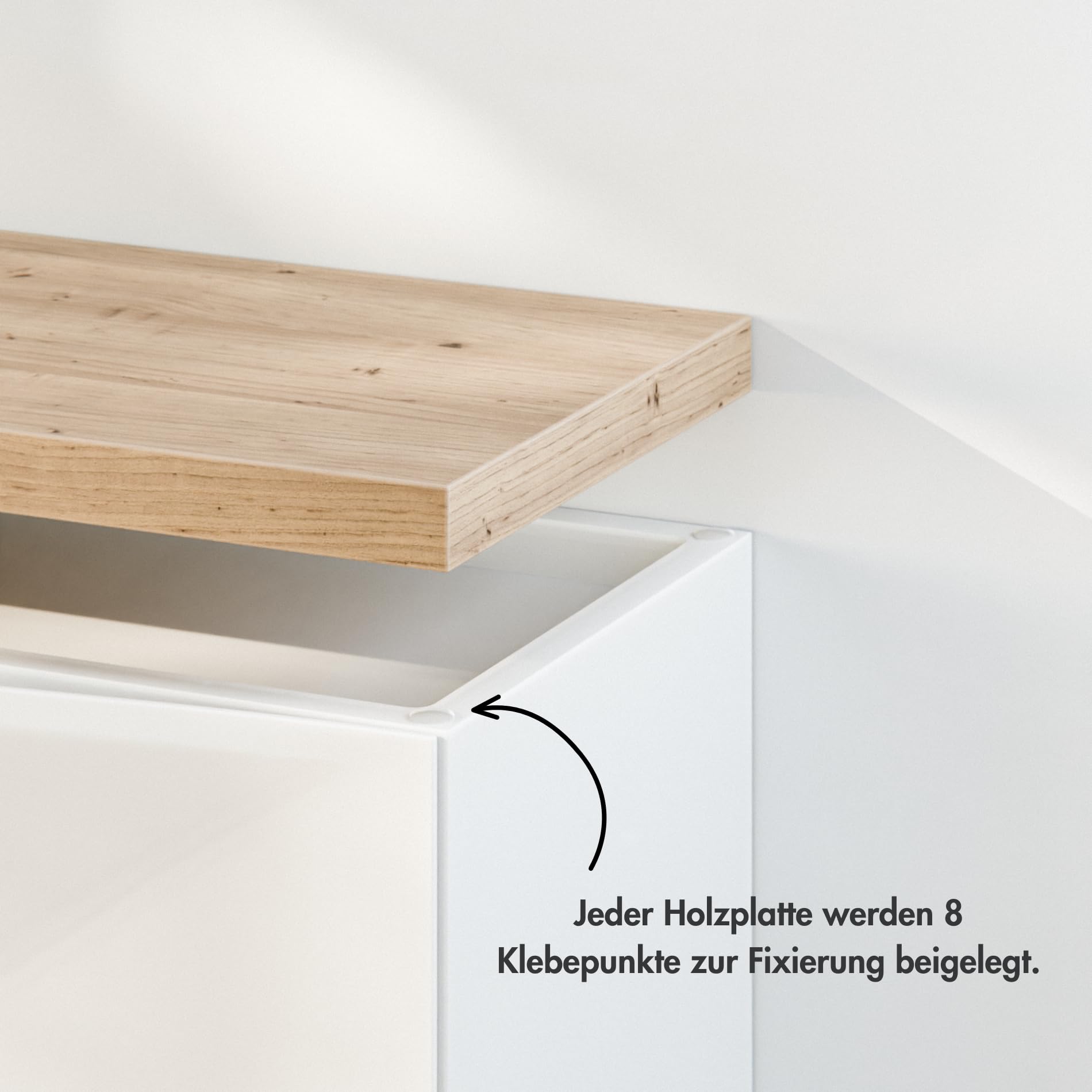 Holzplatte für Trones Schuhregal - 1, 2 oder 3 nebeneinander, Deckplatte im Stil Artisan Eiche, Holzbrett für Kunststoff Schuhschrank (für 2 Trones (1026 x 159mm))
