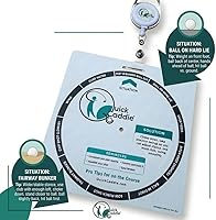 Vista 10 de Guía de supervivencia de tiro de golf, etiqueta para bolsa de golf con consejos profesionales para golf situacional, diseño de rueda giratoria