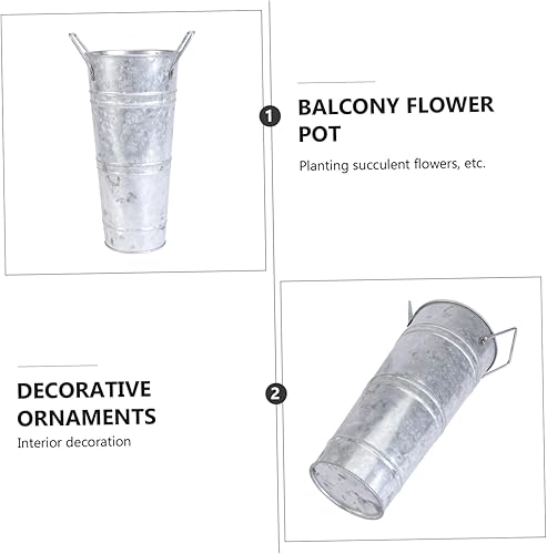 Miniatura 5 de DECHOUS 2 piezas de hoja, cubo de flores de hoja, decoración rústica, florero de planta francés, decoración de campo, jarrones decorativos de metal,