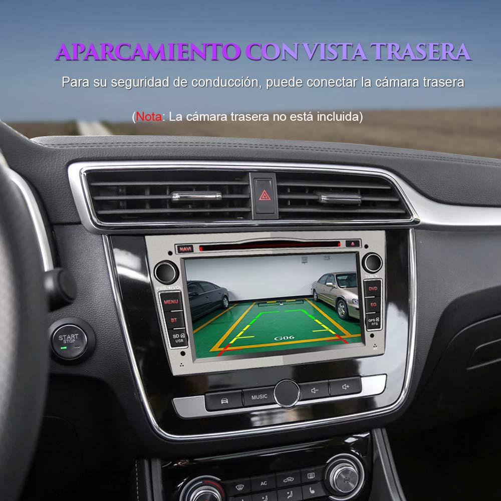 AWESAFE Radio Coche 7 Pulgadas con Pantalla Táctil 2 DIN para Opel, Autoradio con Bluetooth/GPS/FM/RDS/CD DVD/USB/SD, Apoyo Mandos Volante, Mirrorlink y Aparcamiento (Gris)