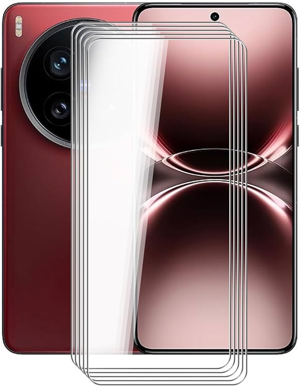 Protector de Pantalla de Vidrio Templado para Vivo X200 Ultra, [Paquete de 5] Película Protectora de Dureza 9H para Vivo X200 Ultra (6.82"), Alta Claridad, Antirrayas, Sin Burbujas, Vidrio Templado