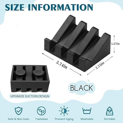 Miniatura 64 de Jabonera de silicona para barra de jabón para ducha, baño, bandeja de secado de cascada autodrenante, mantiene las barras de jabón limpias en seco