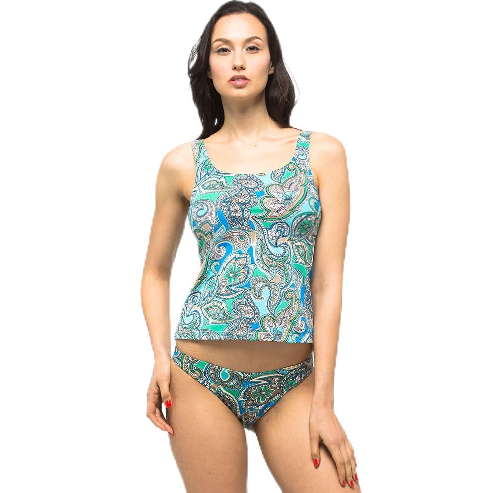 Private Island Hawaii Women UPF50+ Tankini Bathing Swimsuits Sleeveless Tank Bra Top Swim Rash Guard CubanoBoom (TTY)