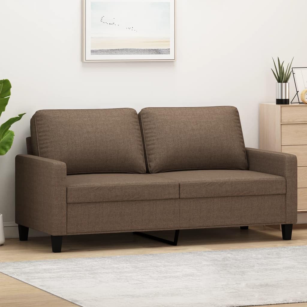 Divano a 2 posti, marrone, 140 cm, in tessuto, per soggiorno, camera da letto, camera degli ospiti
