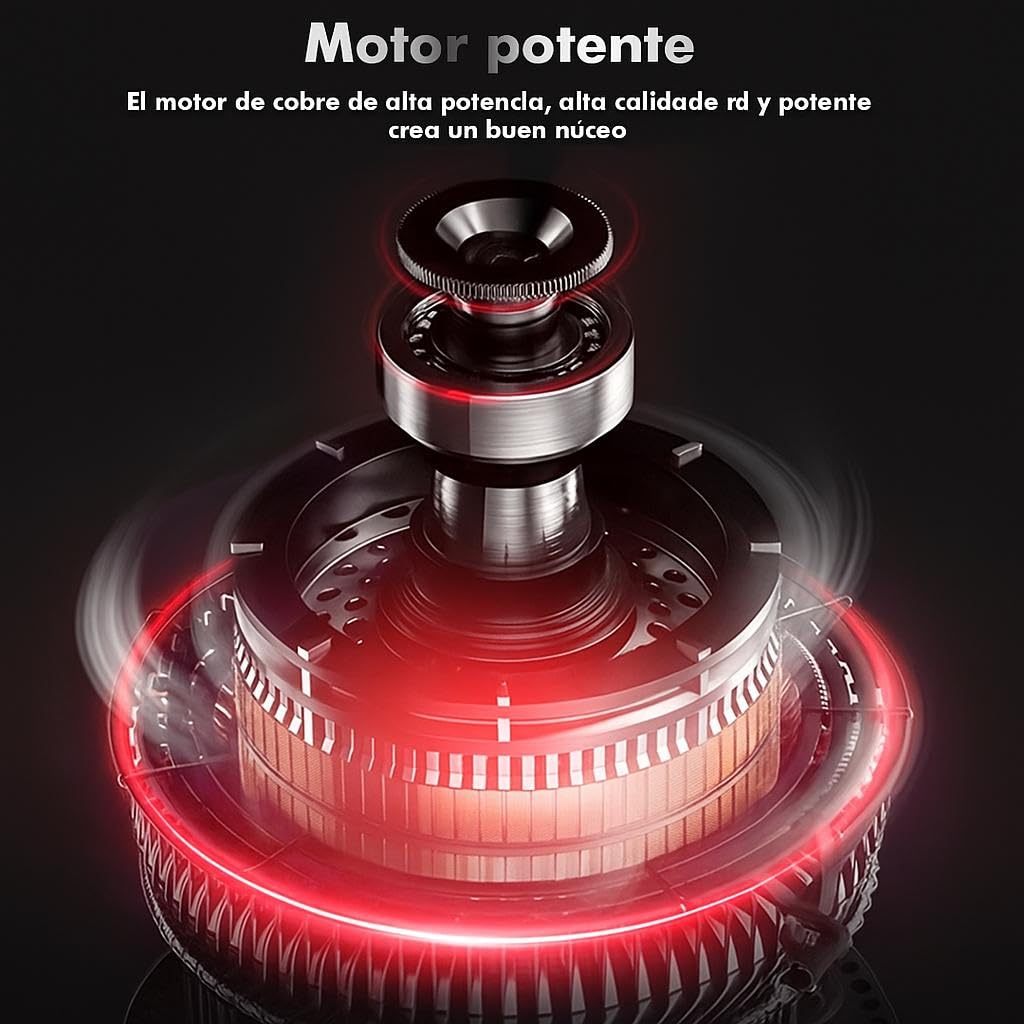 Lijadora Telescópica Pared y Techo 1000W – 6 Velocidades Ajustables, Cabezal Giratorio 100°, Auto-recolección de Polvo 98%, Mango Extensible, Luz LED 360°