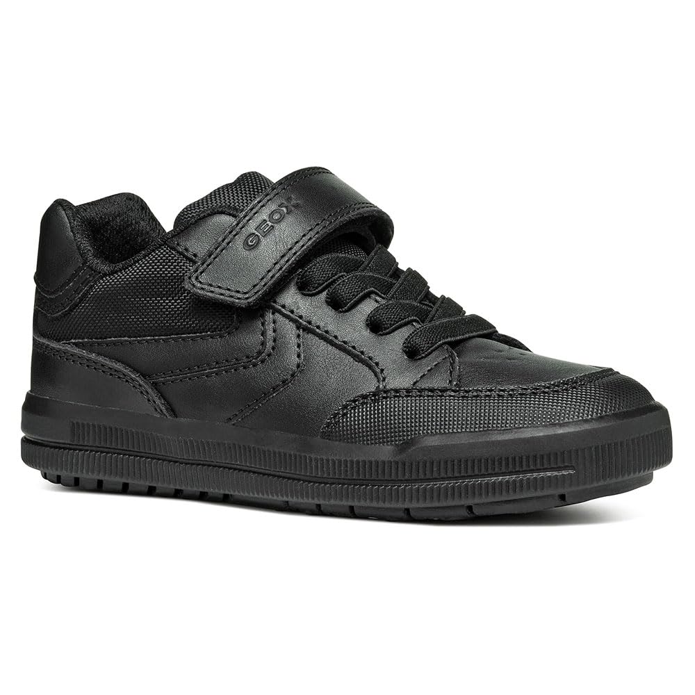 Geox J Arzach BOY C Sneaker, Black/White, 11 UK Child