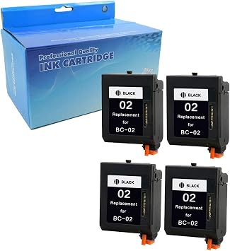 Amazon.com: Lic-Store - Cartuchos de tinta compatibles con Canon BC 02 para  impresora Canon BJC-1000 BJC-210 BJC-240 BJC-250 (4 unidades), color negro  : Productos de Oficina
