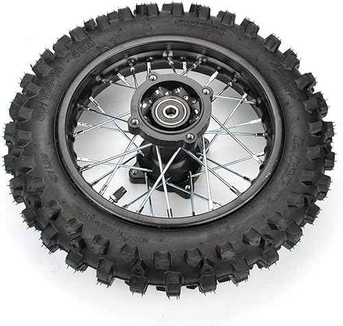 Miniatura 3 de Neumático de tubo de llanta 80100-10 pulgadas, neumático de llanta trasera 3.00-10 con conjunto de rodamiento de 0.472 in para motos de cross,