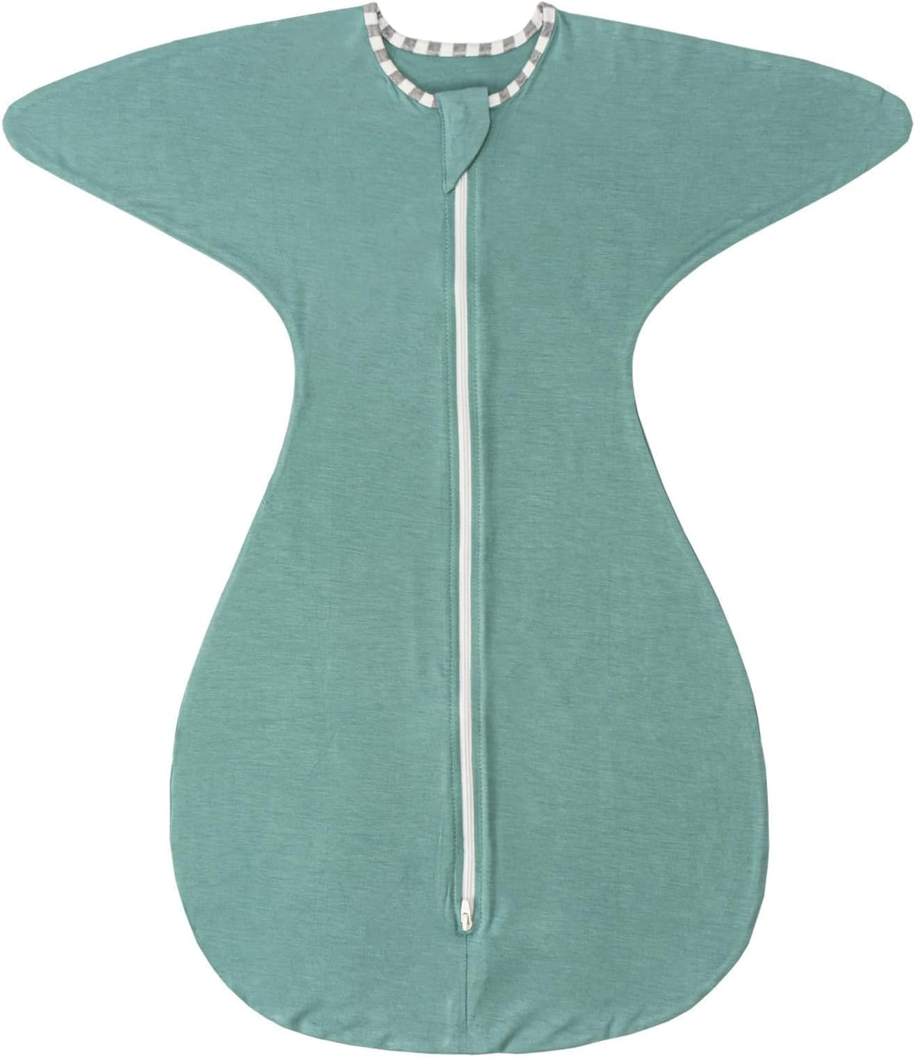 ZIGJOY Shark-Fin Transitional Swaddle for Newborn - 0.5 Tog Rayon Made from Bamboo Transition Swaddle Sleep Sack 3-6 Months Baby Arms Up Swaddle Blanket with 2-Way Zipper, Mint Green