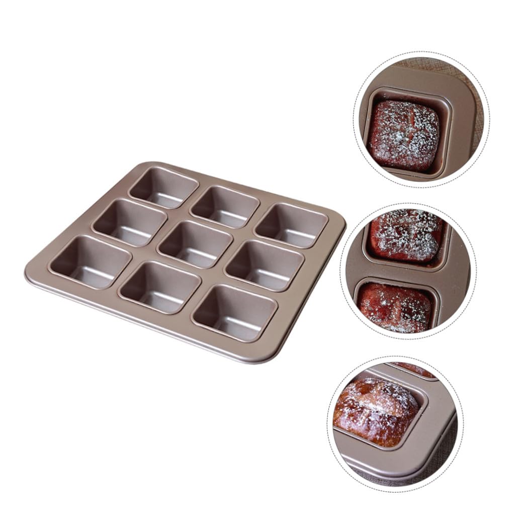 Didiseaon Moule à Gâteau Carré Antiadhésif 9 Alvéoles Acier Au Carbone Cuisson Pâtisserie Maison Professionnel