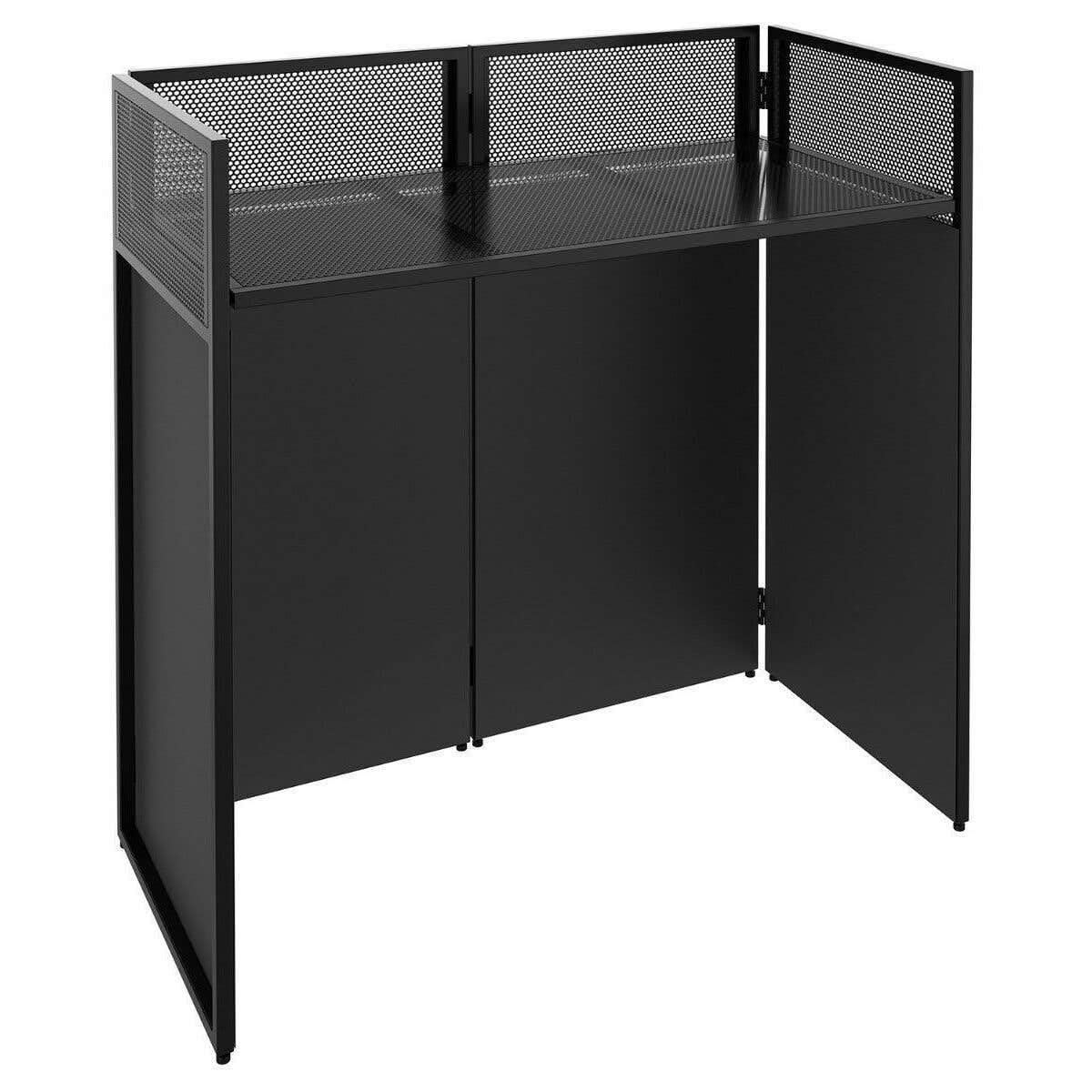 Vonyx DB4 Pro DJ Pult - Faltbarer DJ Tisch mit Tasche, 105 cm, Klappbares DJ Booth mit Schwarzer & Weißer Front, 25kg Traglast, Robust & Stabil, Perforiertes Alu, Multifunktionstisch für DJ Equipment